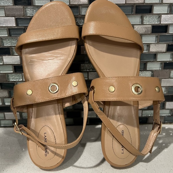 LANDS END women beige strap sandals/size 9 - Picture 1 of 10